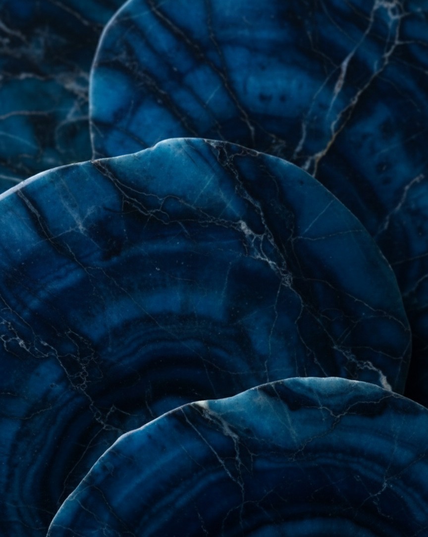 Beispiel für blaues Muster und Formen von Porzellan welches mit blau ist.